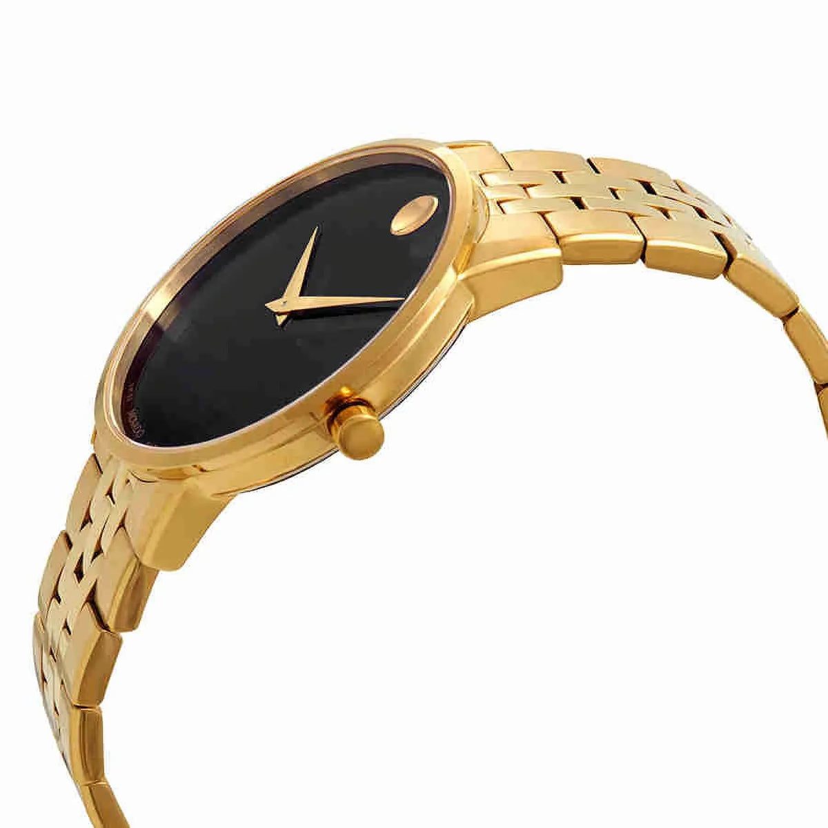Movado PVD Museum 0607203 Watch Men's Classic Dial Yellow Gold Black