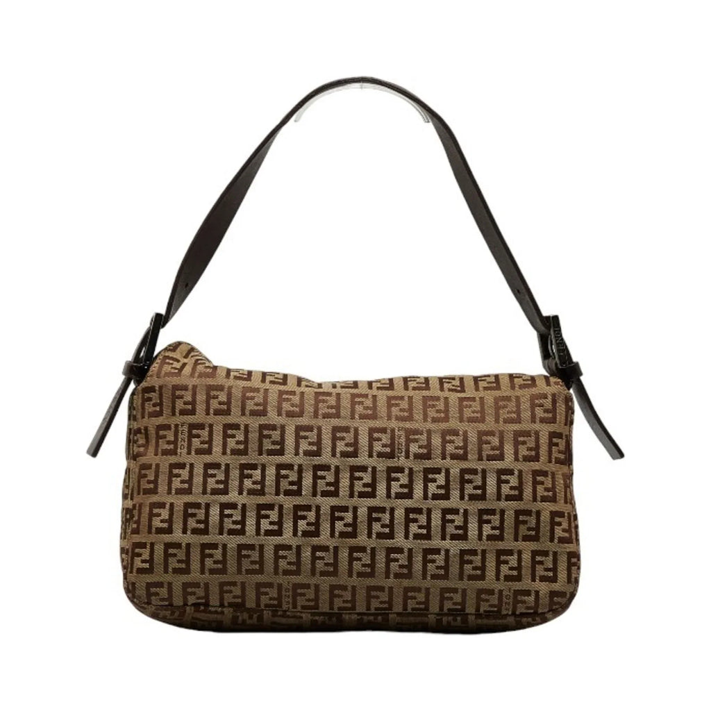 Women's Bucket Zucchino Mamma Bag Leather Pre-Owned Shoulder FENDI 8BR003 Canvas Brown (Fair)