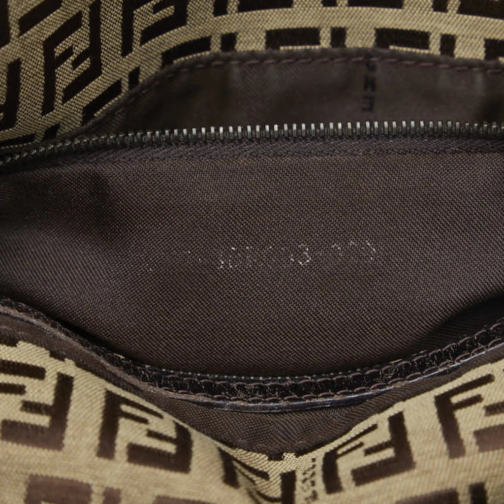Women's Bucket Zucchino Mamma Bag Leather Pre-Owned Shoulder FENDI 8BR003 Canvas Brown (Fair)