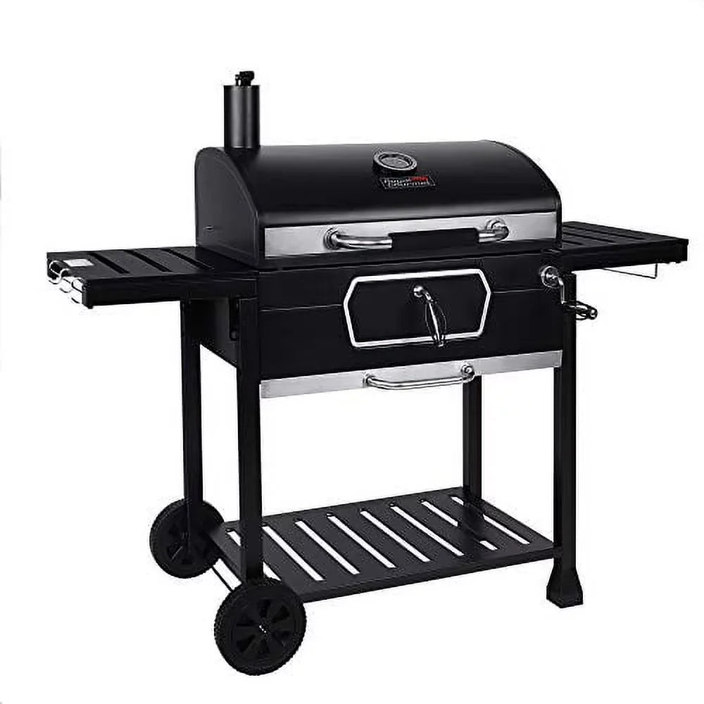 Gourmet Cooking, CD2030AN 30-Inch Grill, Deluxe Royal Backyard Black, Camping Patio Picnic Large Smoker Charcoal BBQ