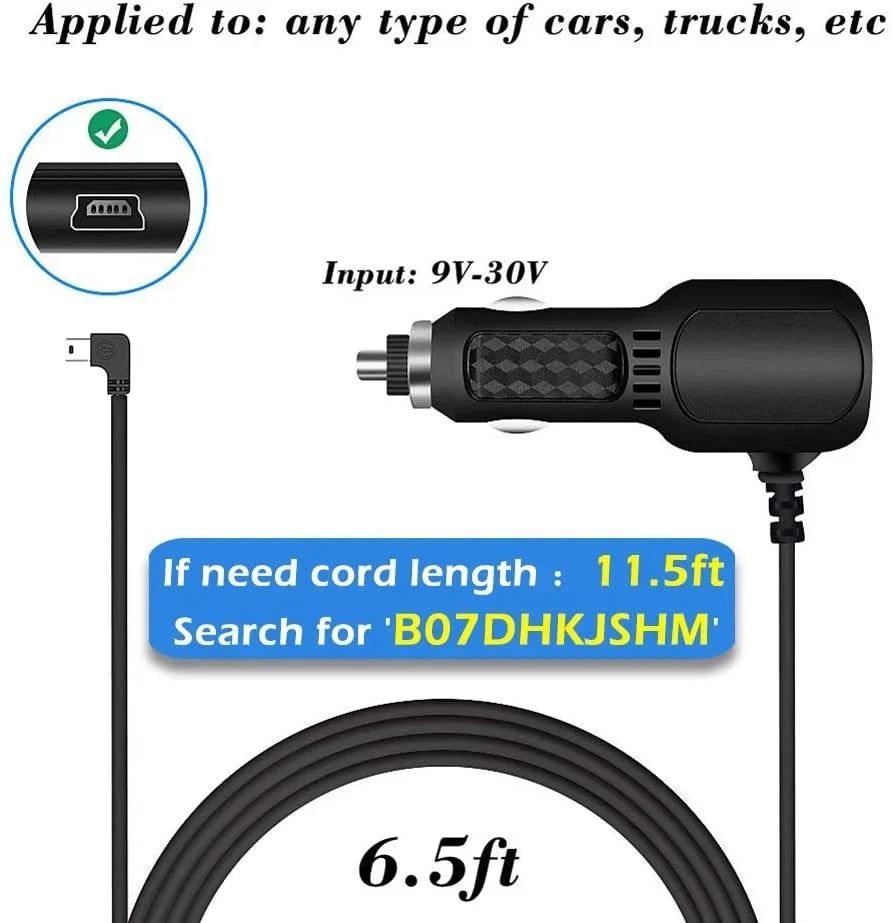 Charger,2023 Car for Garmin Mini cam USB Nuvi Upgraded Dash 50LMT,51LMT,55LMT,58LMT,65LMT,67LMT,2557LMT,2555LMT,2597LMT Charger Navigation