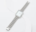 Link Isaac Watch, Live! SilverTone, Mizrahi Metal Mesh 6-3/4"-8" Rectangle