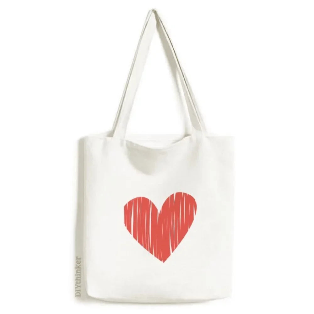 Handbag Satchel Valentine's Canvas Casual Heart Shopping Tote Bag Graffiti Day