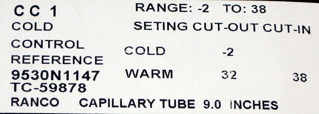 Control Robertshaw CC-1 Cold Universal