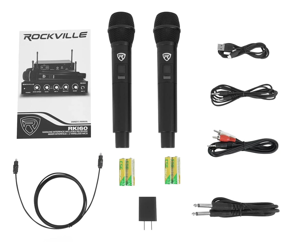 Microphone 4 System Karaoke Dual ipad/iphone/Android/Laptop/TV RKI60 Rockville
