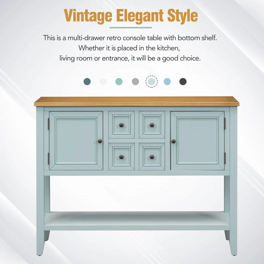 Table for OLD Storage WF190263AAE) Gray and Entrances Shelf Rooms (Antique Ample Living with and Console Four Series SKU Cambridge Vintage Kitchens Drawers Small TREXM Bottom
