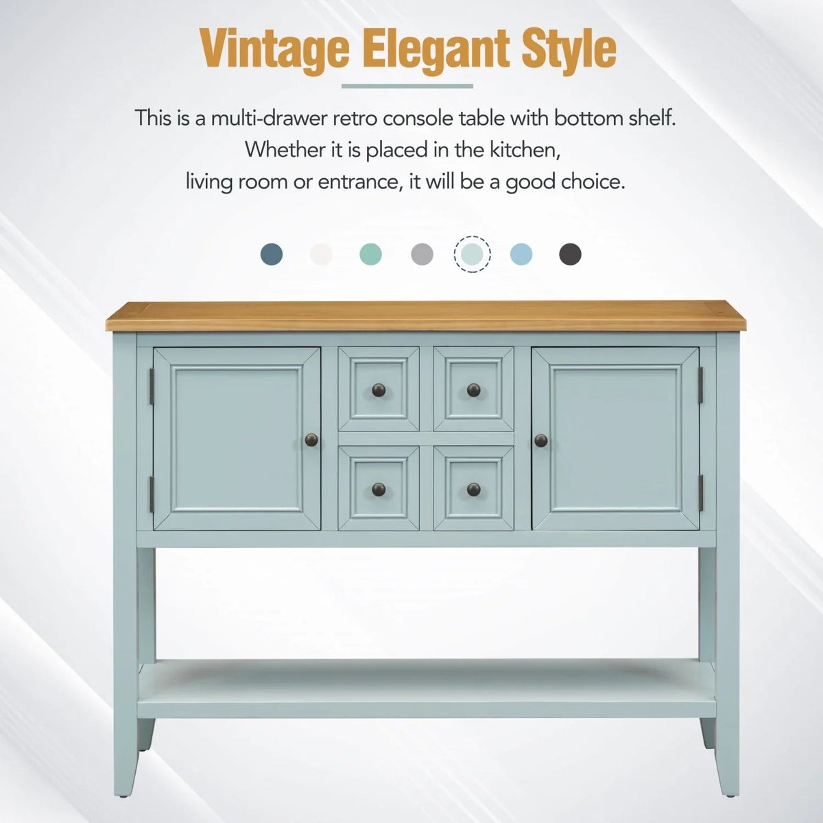 Table for OLD Storage WF190263AAE) Gray and Entrances Shelf Rooms (Antique Ample Living with and Console Four Series SKU Cambridge Vintage Kitchens Drawers Small TREXM Bottom