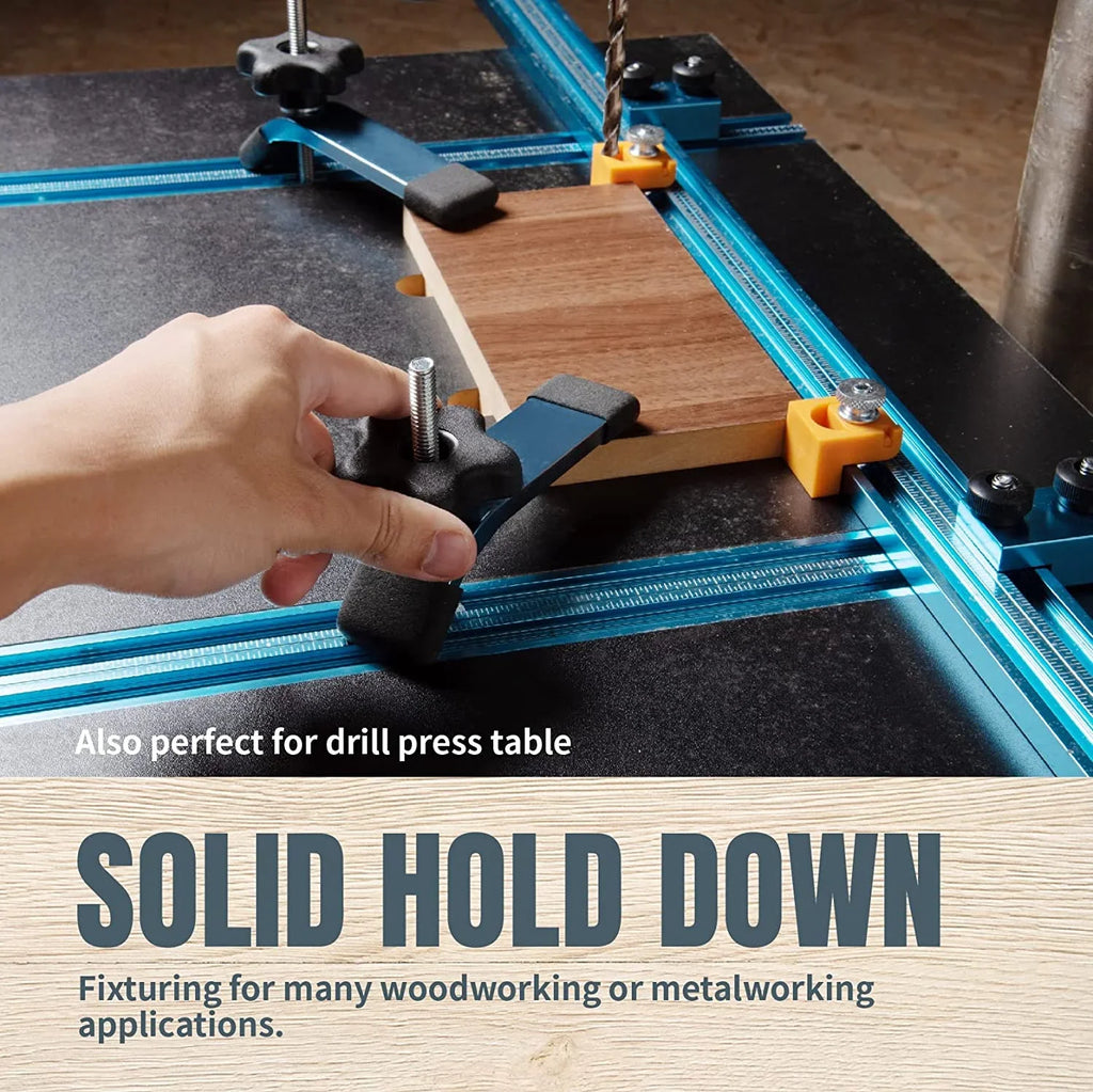 Woodworking T Clamps, Accessories Kit, Clamps, Jigs (71846) Fixtures and Kit T x and Knob Down Hex for 1/4-20 Washers, Hold Track 1-1/2" Track L 2x5-1/2" POWERTEC 10) w/Hold Track Down Bolts T of (Set