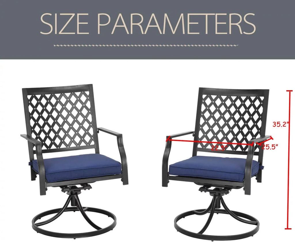 Chairs 2 Rocker Chairs Furniture exterior Swivel Set Patio With Dining Metal Of Cushion