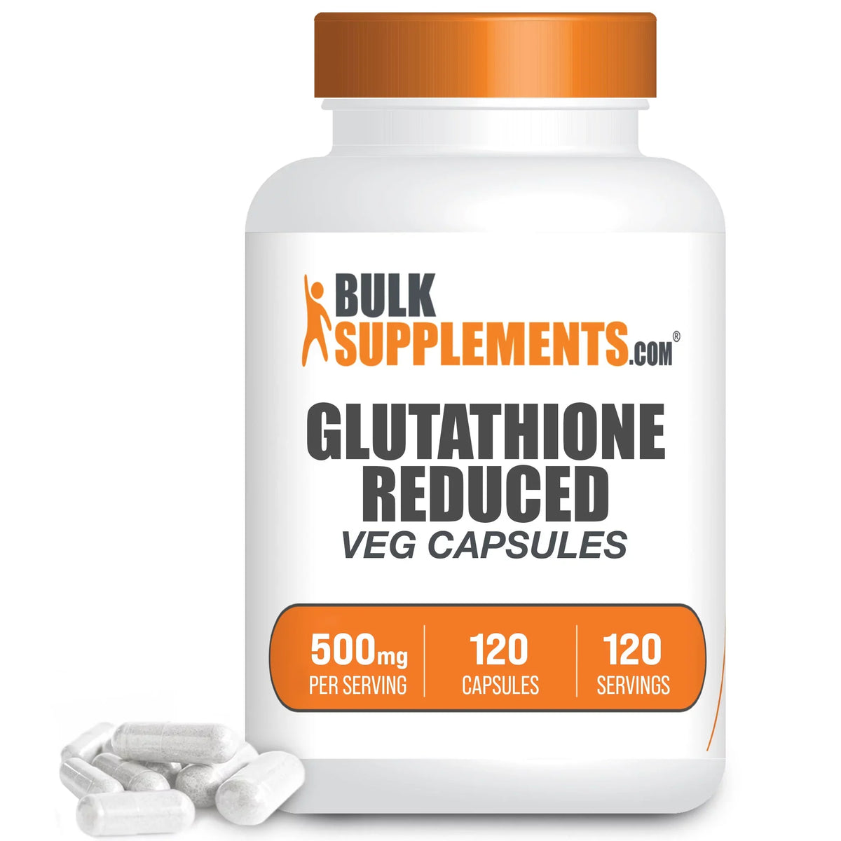 (120 Liver Supplements Veg Glutathione 500mg Capsules, Servings) Health Capsules - Reduced BulkSupplements.com 120 -
