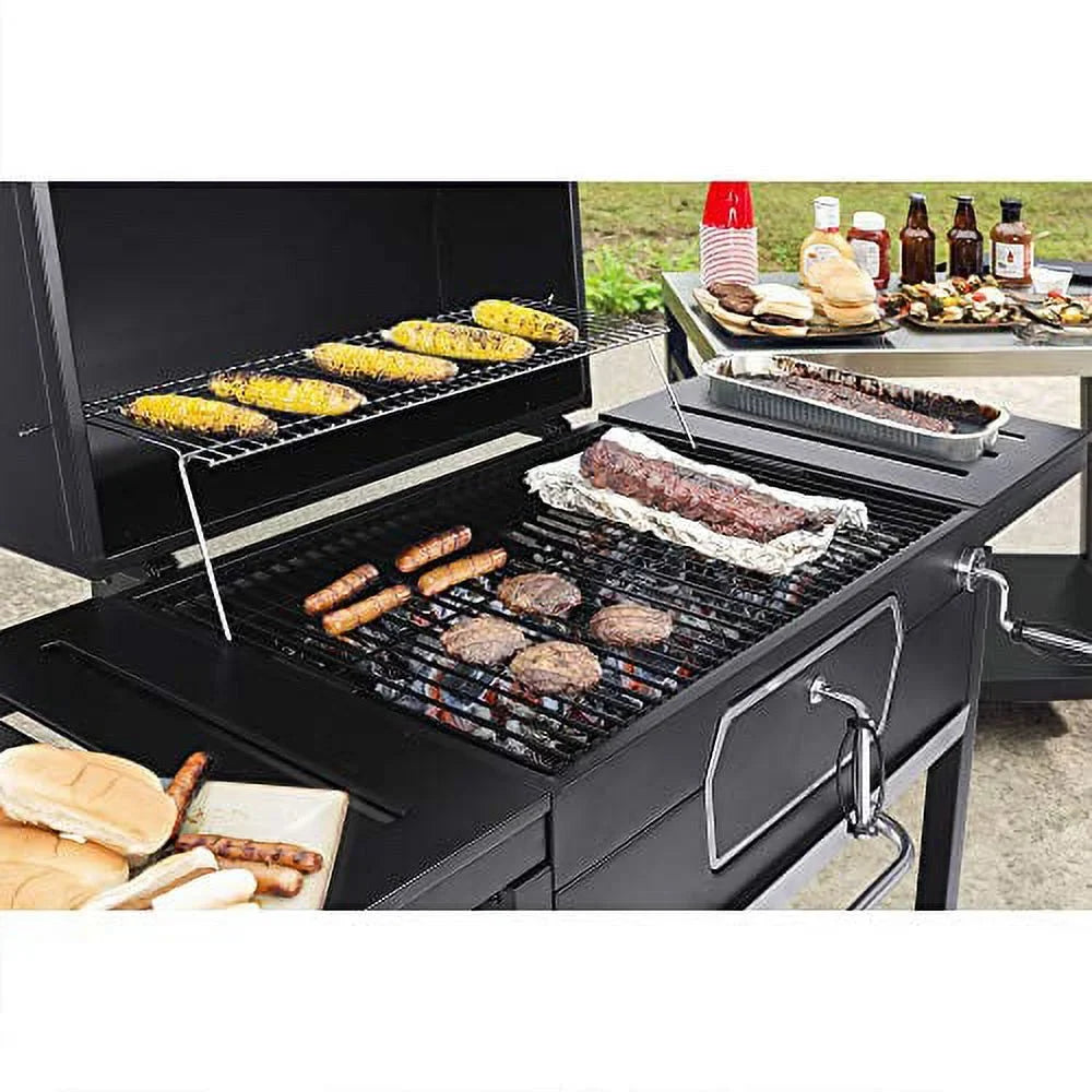 Gourmet Cooking, CD2030AN 30-Inch Grill, Deluxe Royal Backyard Black, Camping Patio Picnic Large Smoker Charcoal BBQ