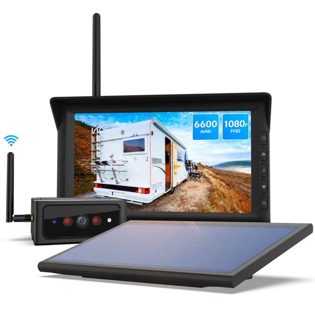 for IR Van Solar4 Support Wireless Auto-Vox Reverse Camera Kit Backup Solar Truck Cameras Night HD Monitor 2 7" Trailer Vision Camera RV