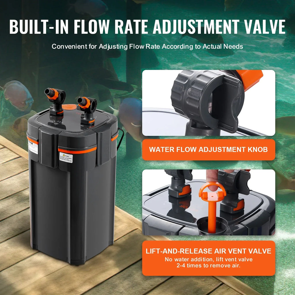 Quiet Lamp Aquarium UV Fish Tank Canister Filter SKYSHALO 200 20w Gallon