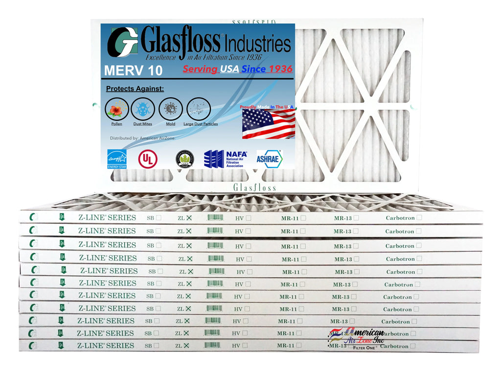 '- Air 13.5 - 10 Furnace inch) USA -Qty:12 x Glasfloss Made Filter (Actual MERV - 14x30x1 dimension: in 29.5x7/8