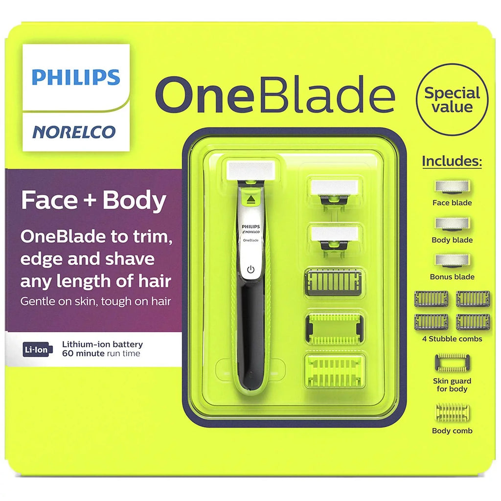 Electric Philips OneBlade and Trimmer Body Face + Shaver Norelco
