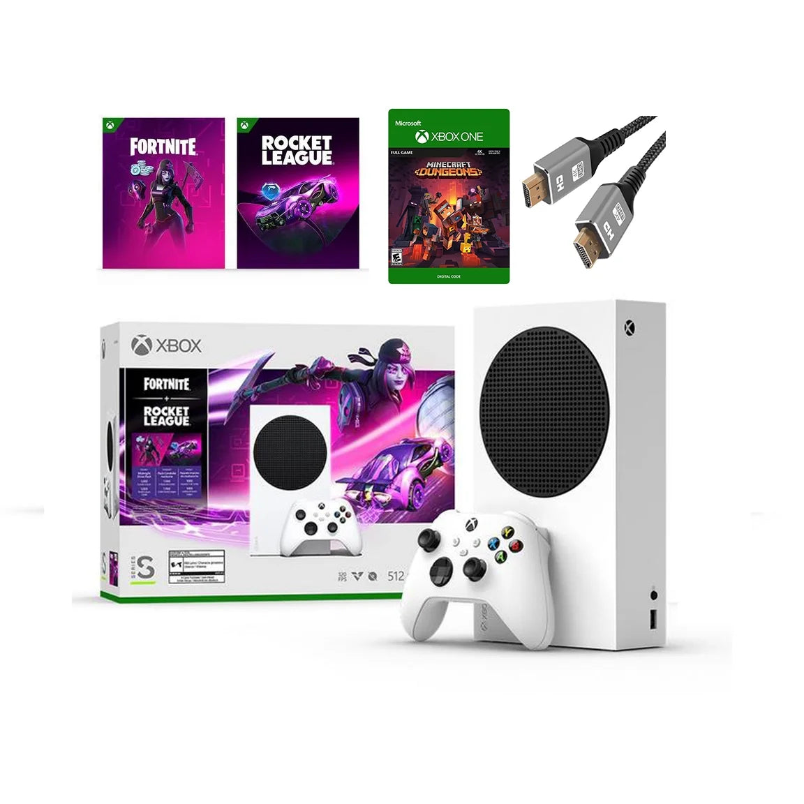 League Xbox One & with Game, Bundle Minecraft Rocket Full Fortnite
