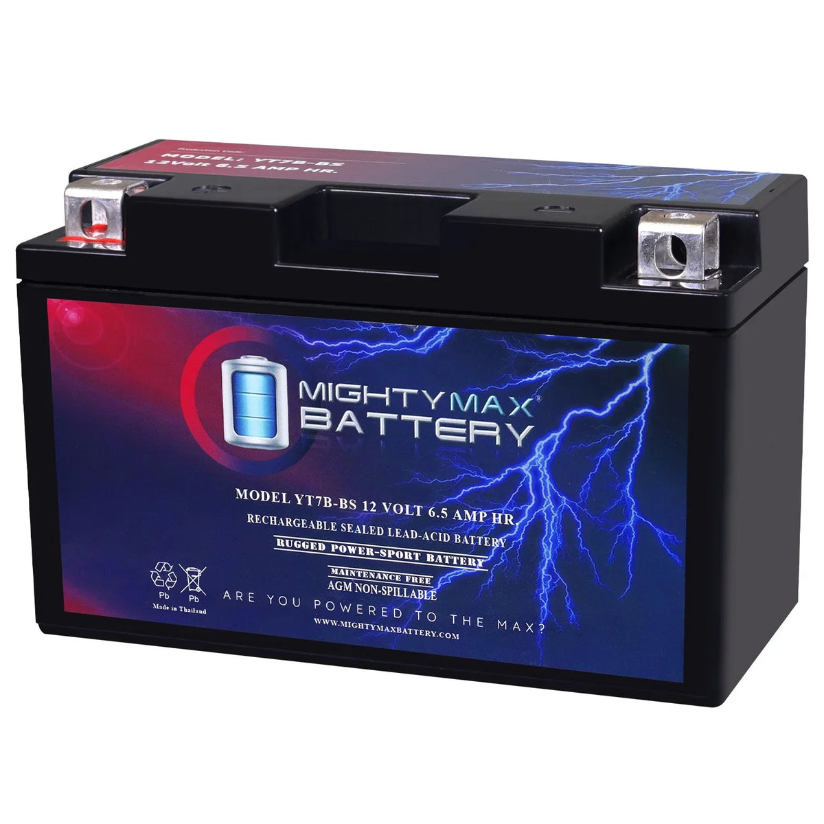 6.5AH Yamaha 12V AJ42W Replacement YT7B-BS for Battery R YFZ 450 09-13