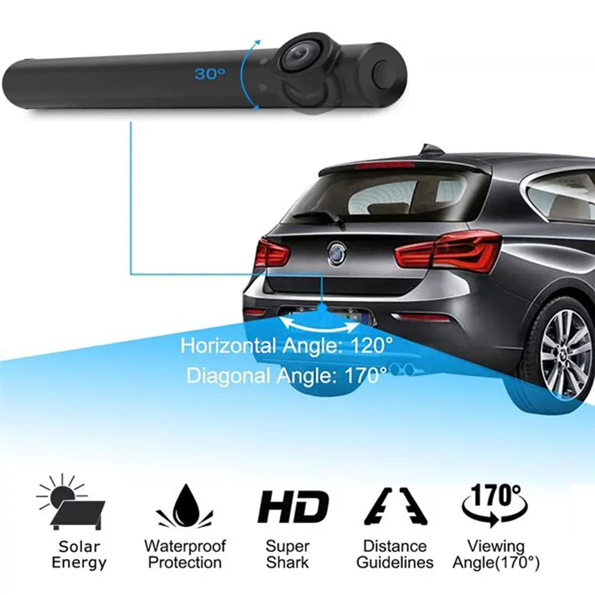 Wireless Highway View System Observation Auto-Vox Camera Trucks with for Backup Camera Solar Panel, Rear Trailer