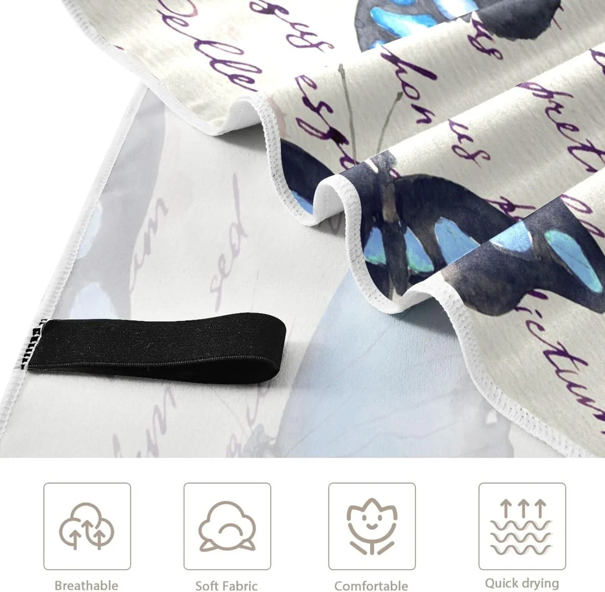 （207） Camping Butterflies Lightweight Compact Super Holiday Absorbent Towel Quick Travel Oversized Towels for Towel Dry - Swimming Bestwell - Beach