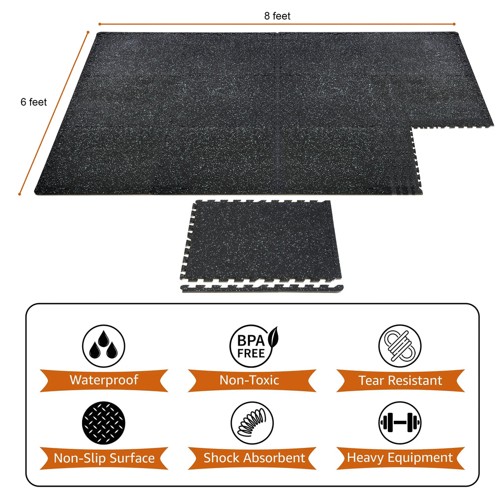 1/2" Mat High Density Sivan Flooring Rubber Foam for Home Gym Thick EVA Fitness Gym Gym Top 12 - Floor Interlocking