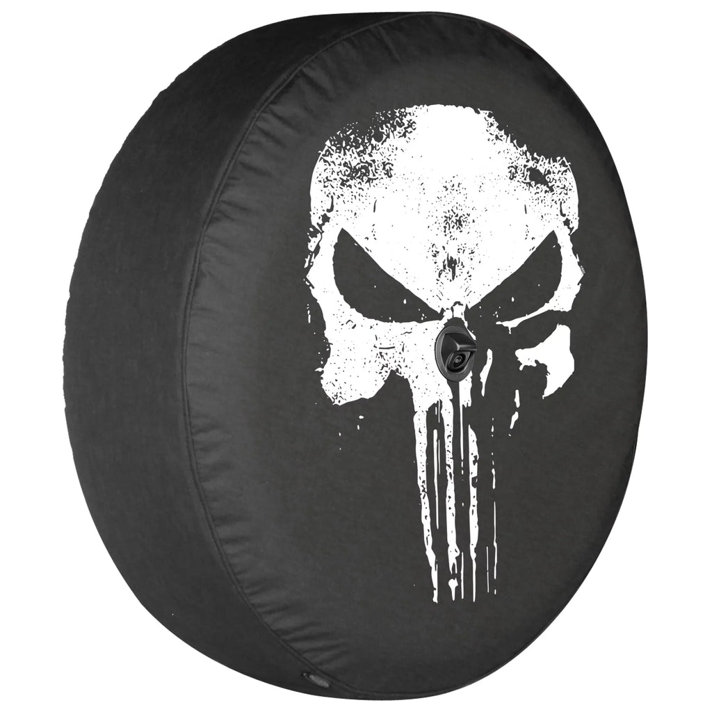 32" (w/ JL Sport Skull JL for Sahara Wrangler - Distressed Cover - camera) Soft (2018-2020) - Jeep Boomerang & back-up Tire Punisher