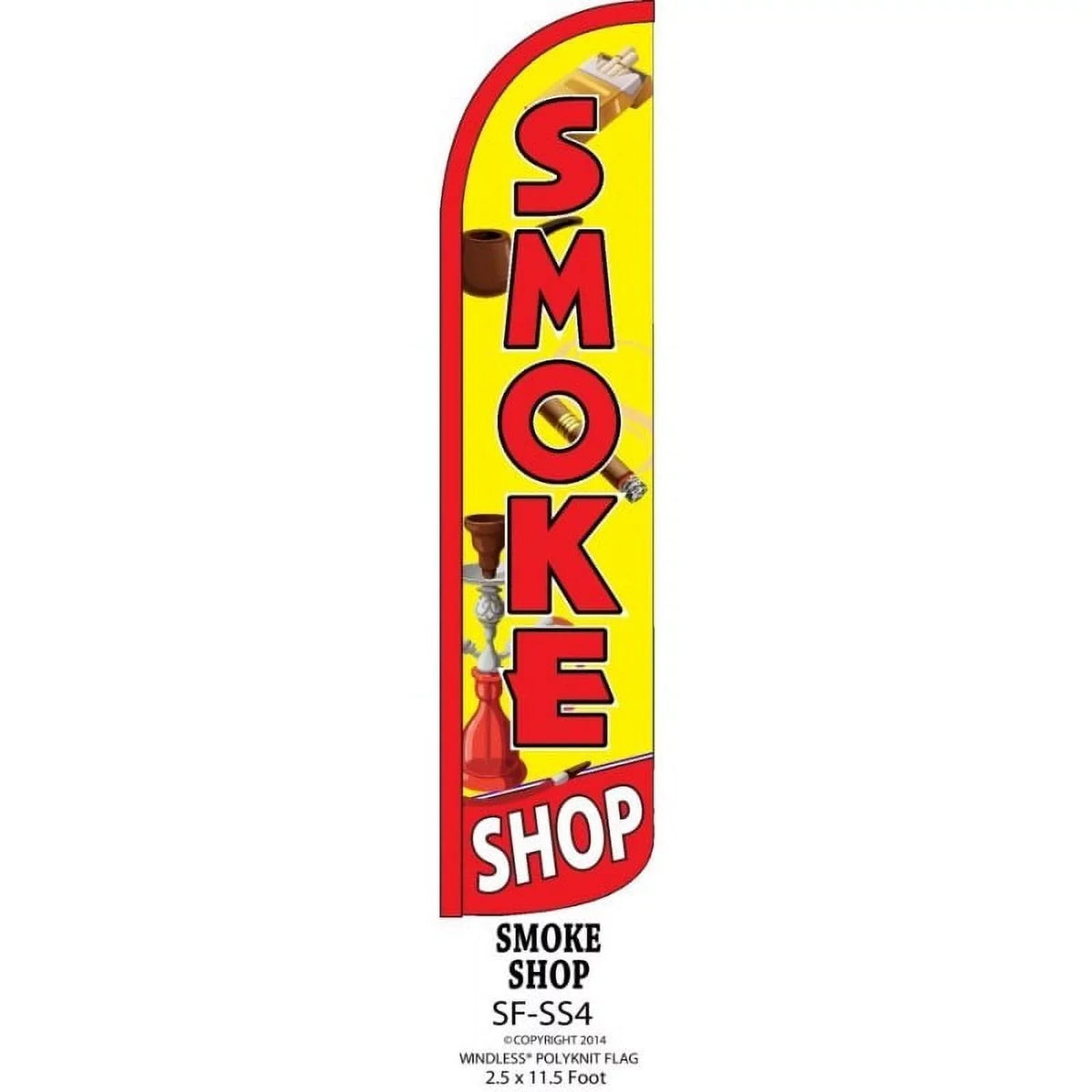 2.5x11.5 SMOKE Banner (Flag Sign Feather Flag Ft SHOP Swooper Only) Windless SS4