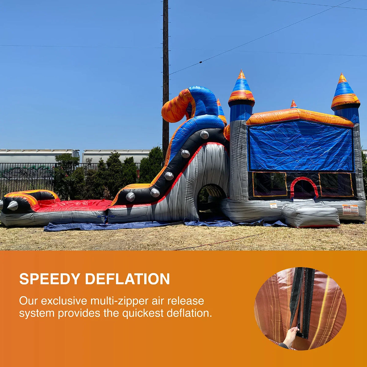 Inflatable Adults Grade JumpOrange House Rocker Kids Titan exterior Bounce Blower Commercial Splash with Slide with for liquid Pool and