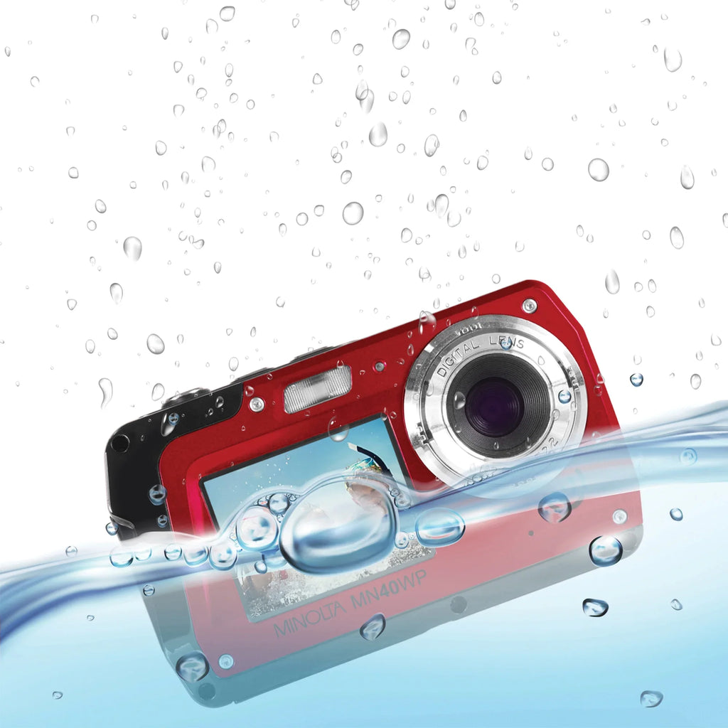 Camera, Red Minolta 48 Digital Waterproof MP