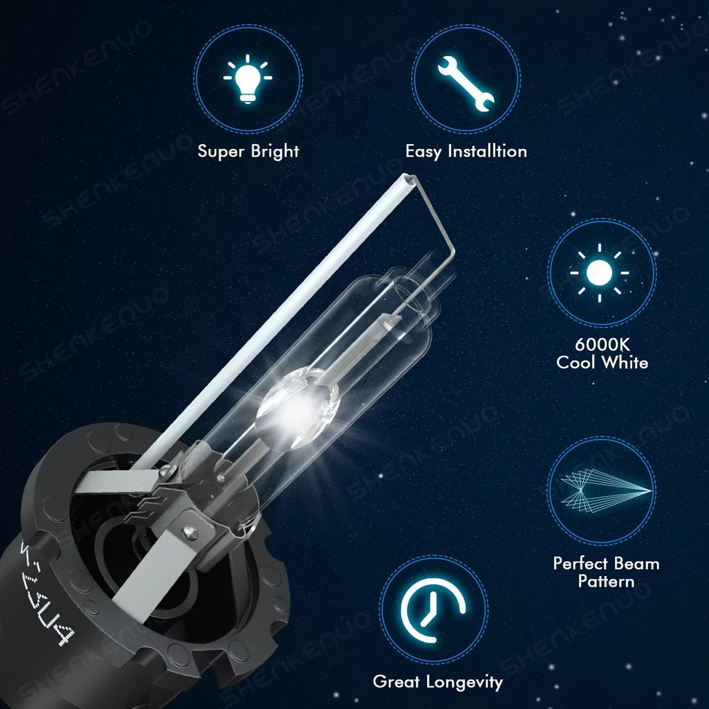 Bulbs HID White Xenon Subaru D4S Headlamp Headlight Low 2015-2017 for 6000K Beam Outback 2pcs