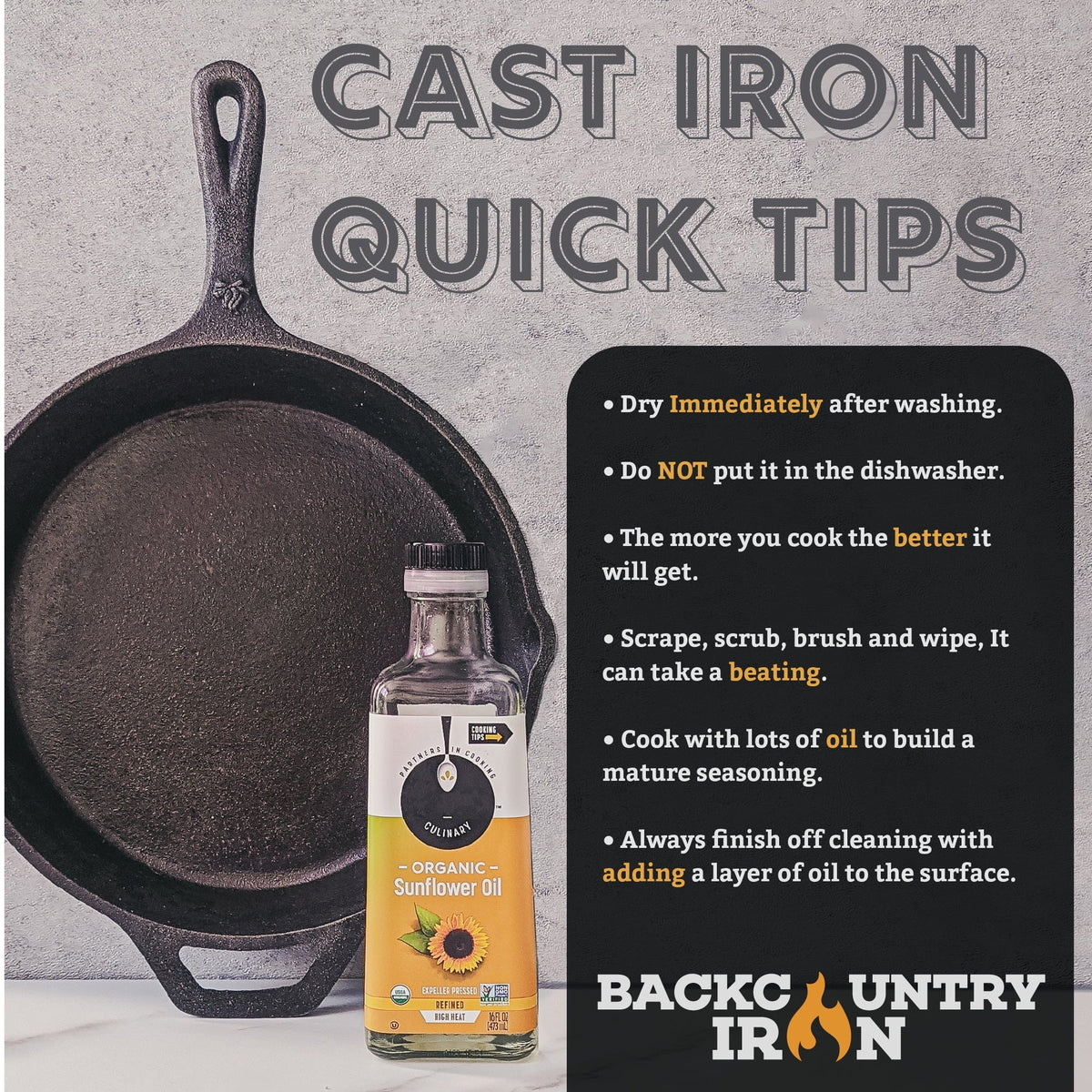 Pre-Seasoned Pan Grill Iron Cast Inch Medium Square Backcountry 8 Iron