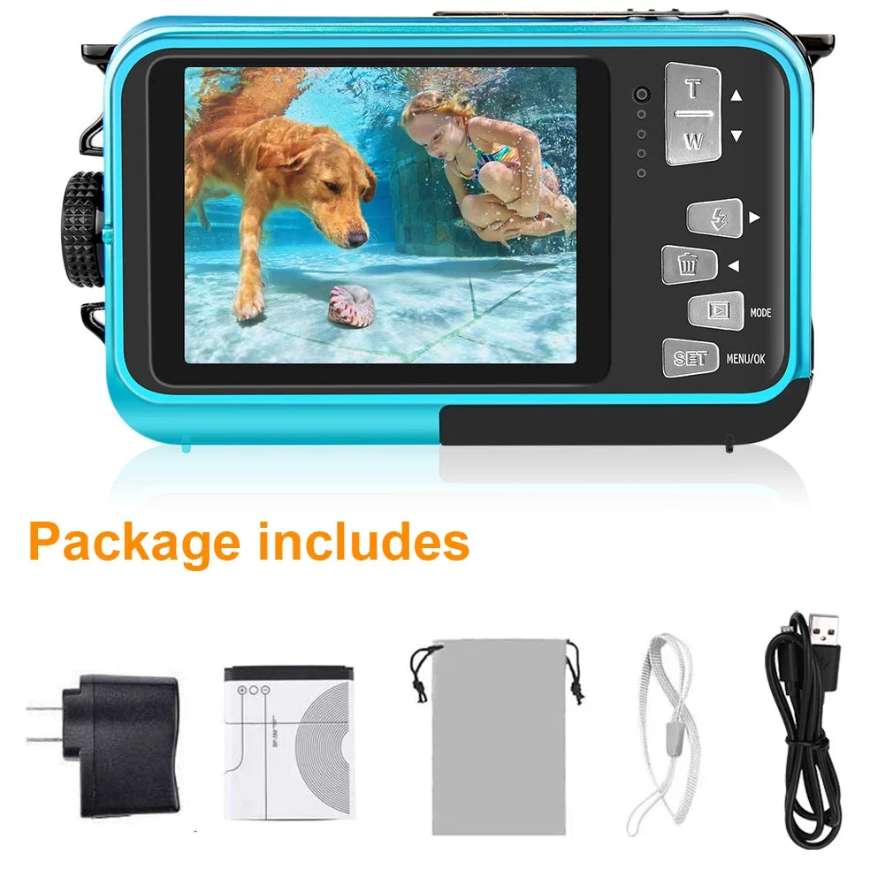 MP SEREE Video HD Youtube Cameras Camera for 1080P Dual 16X Snorkeling Waterproof Digital Full Camera Zoom for Screens Selfie 30 Recorder Underwater