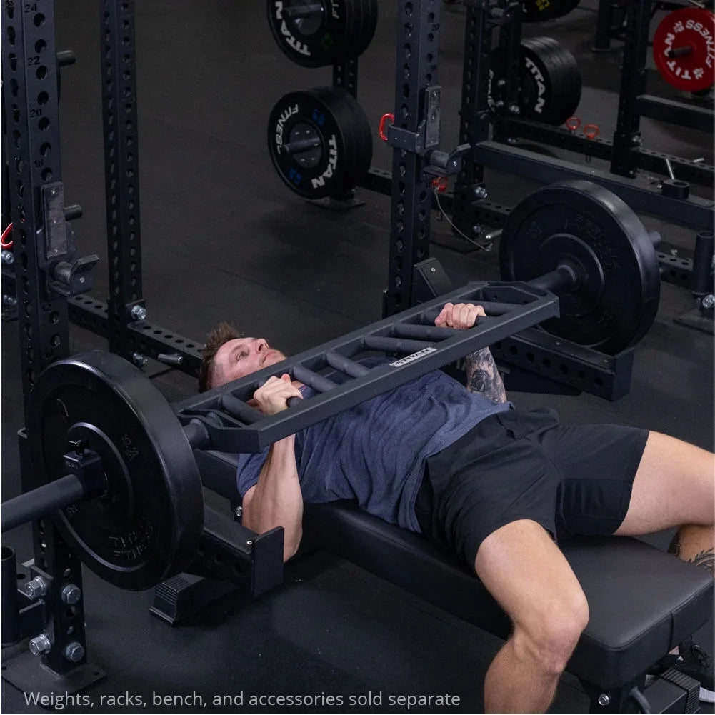 Barbell Olympic Multi-Grip Swiss/Football V3, 1,900 Titan Rated Bar Angled Hybrid Rackable LB, Fitness