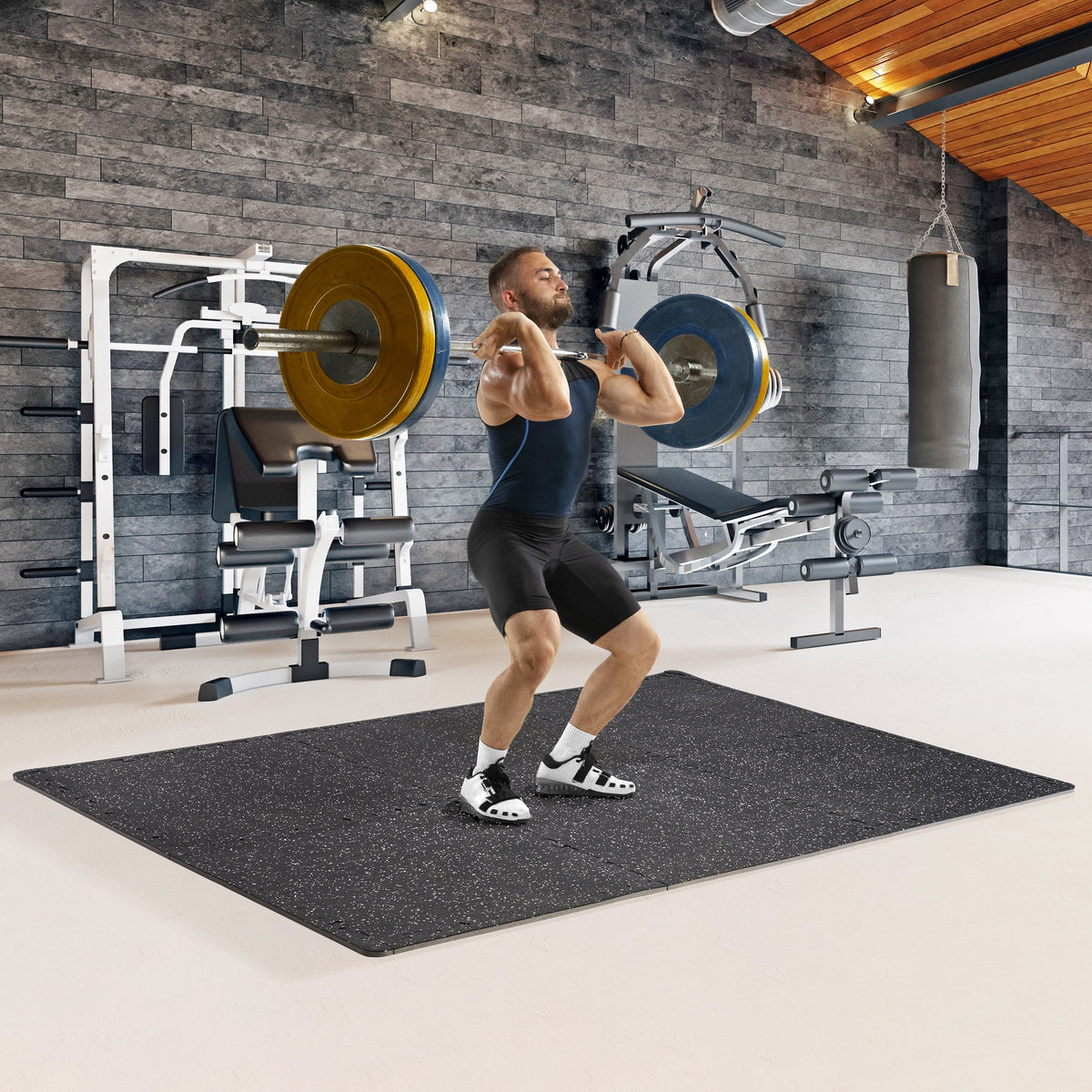 1/2" Mat High Density Sivan Flooring Rubber Foam for Home Gym Thick EVA Fitness Gym Gym Top 12 - Floor Interlocking