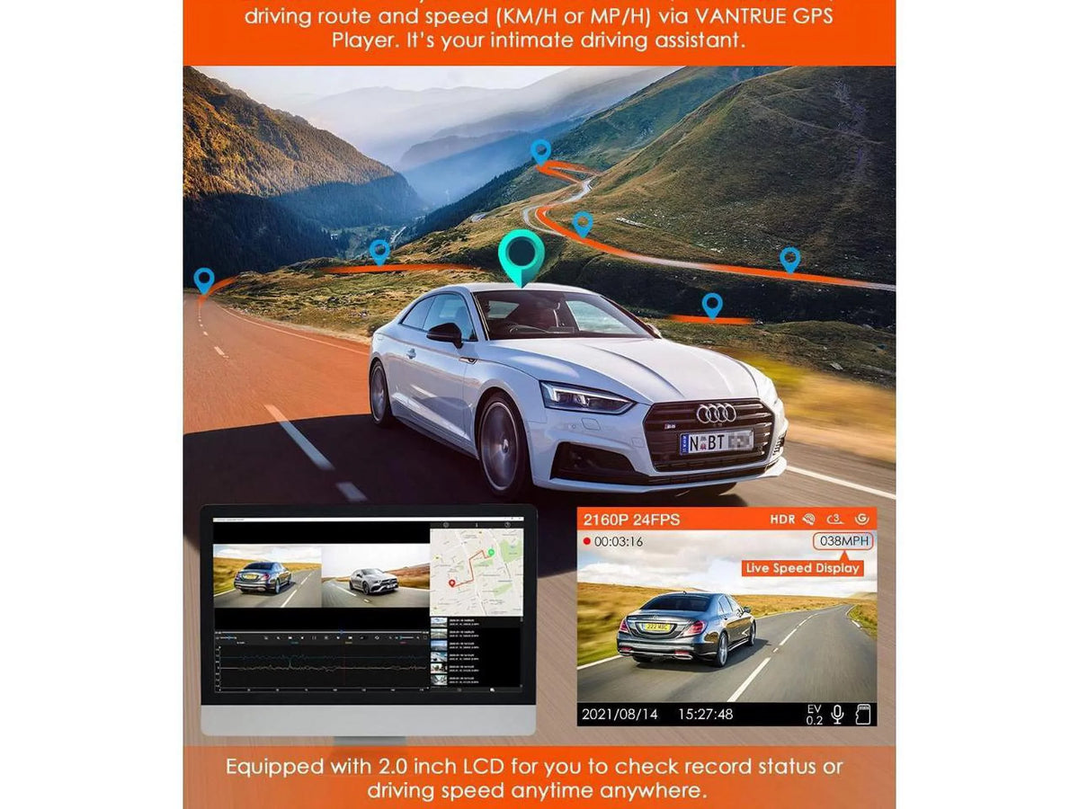 1080P and HDR Front Dashboard Cars, 2K FHD Dashcam Cam Motion Camera, Camera, Dual 1080P for Night Parking GPS Vision, Detection Rear Front 60fps Hidden Dash Monitor