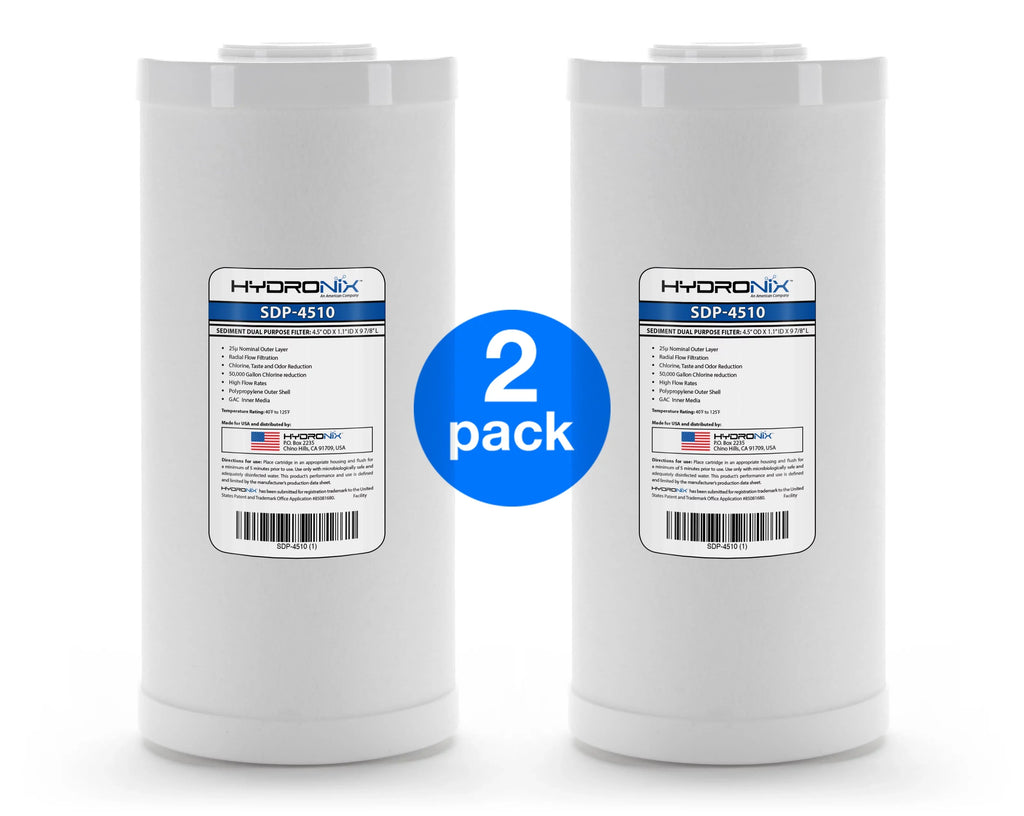 4.5" Cartridge - Dual x Radial 10" Flow Pack 2 SDP-4510 Purpose Hydronix