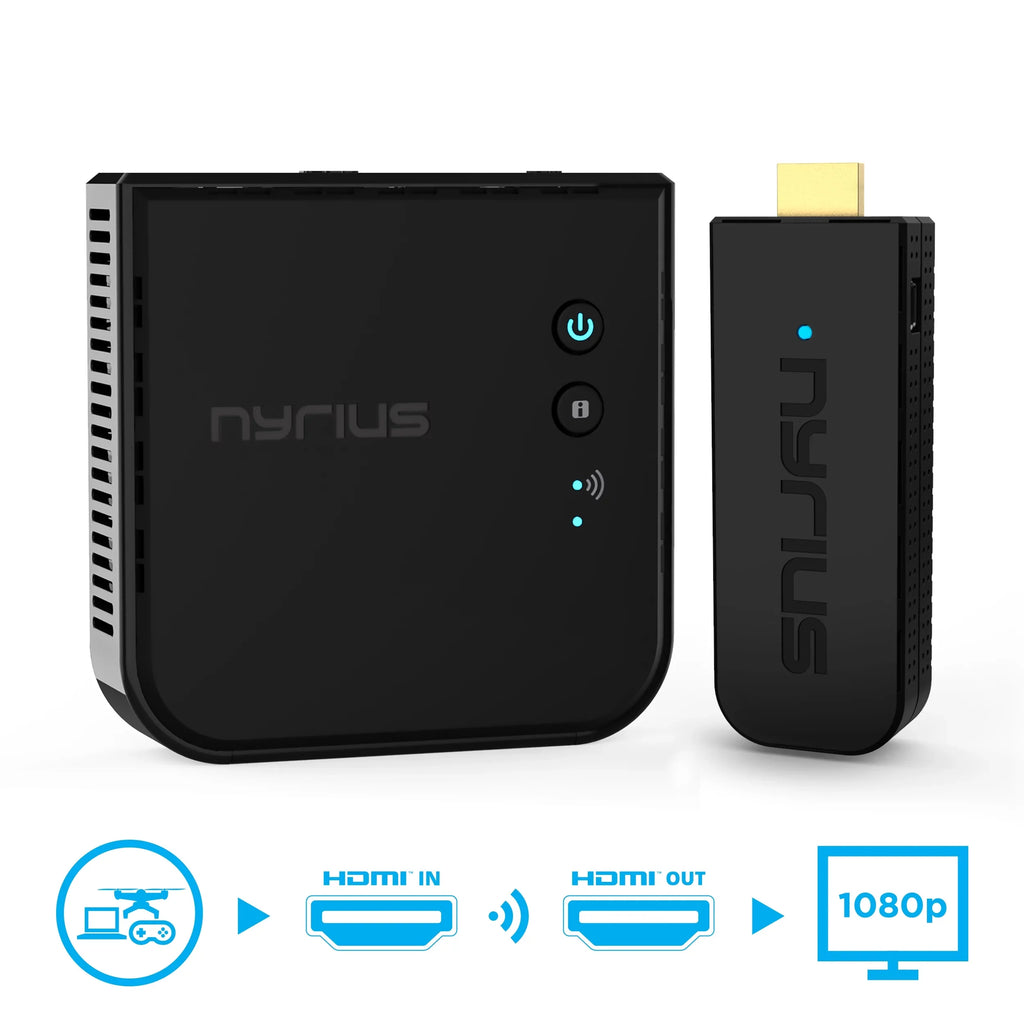 Netflix, Nyrius Drones, Pack Pro Laptop, Camera, HDMI PS4, and Aries Pro 1080p Cable, Stream Transmitter HD to PC, from YouTube, 3D HDTV/Projector/Monitor to - Video Receiver Wireless 5