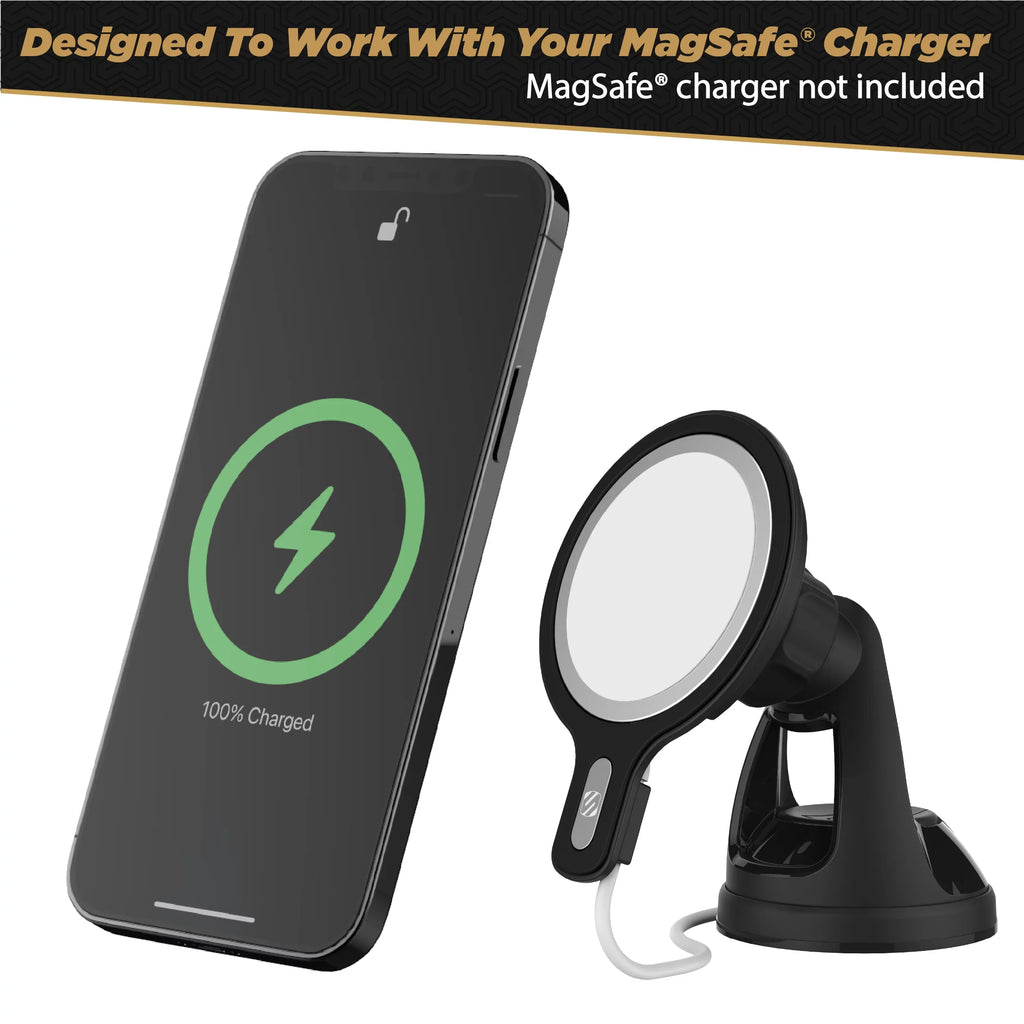 Kit MSC MagSafe Holder (MagSafe with Is MSHWDPD20-SP MagicMount Phone Charger Mount Compatible Window/Dash Chargers, NOT Black Car Included) Scosche
