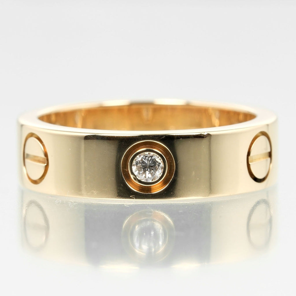 ring, gold, K18 dimension diamond, yellow approx. I132124019 3P, Cartier 8.67g, Love half 15 (Good) Pre-Owned
