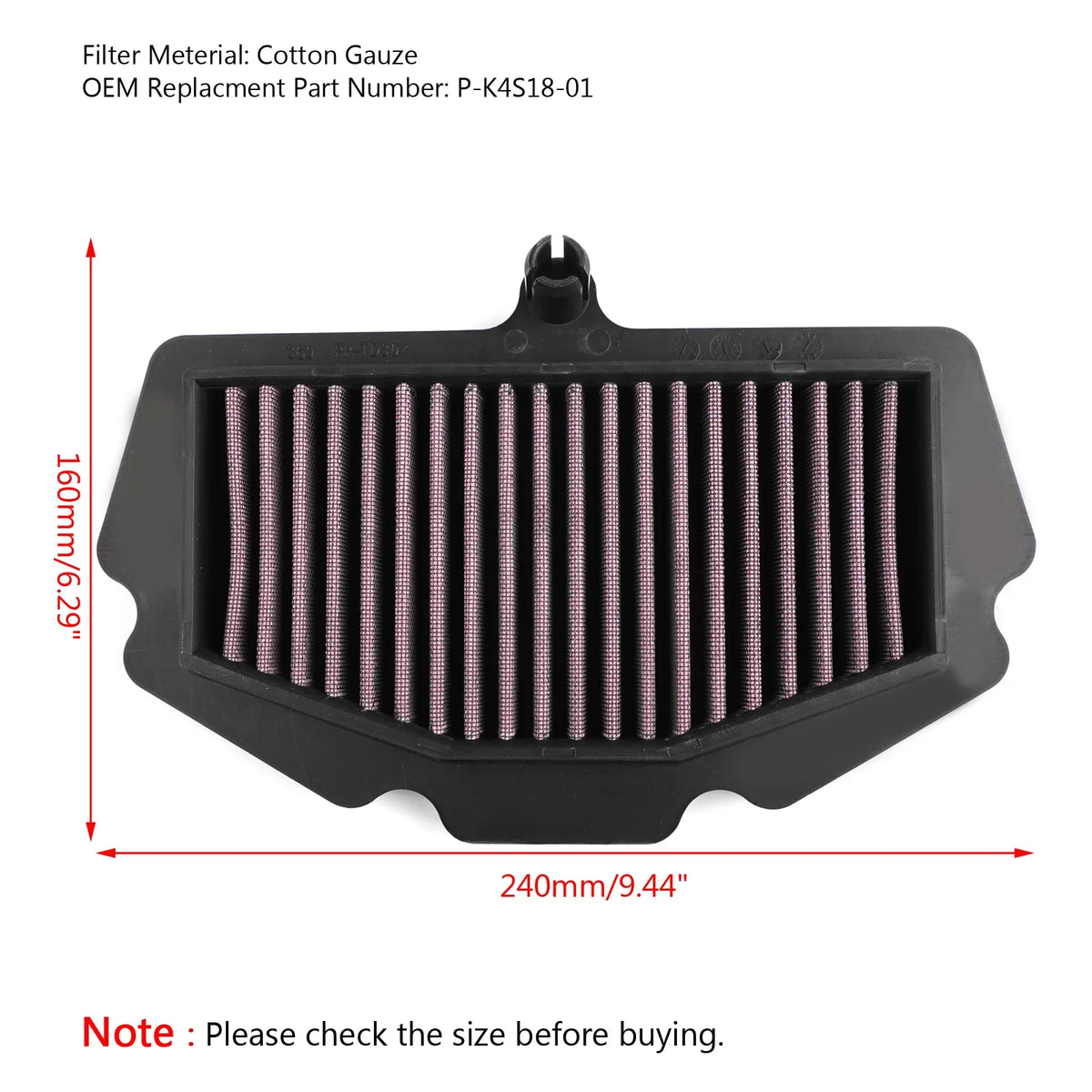 Genic / Kawasaki 2018 ABS Motor Air Ninja 400 P-K4S18-01 For Filter