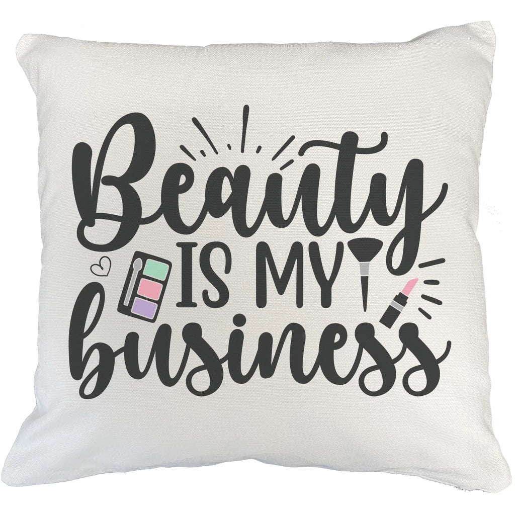 Design White w/ for Eyeshadow Pink Cosmetologist, 20X20 Brush Palette, Lipstick Beauty Business Artist Merch & - My Makeup Makeup Gift Beauty IN Is for or Themed Lovers, Pillow Cover,