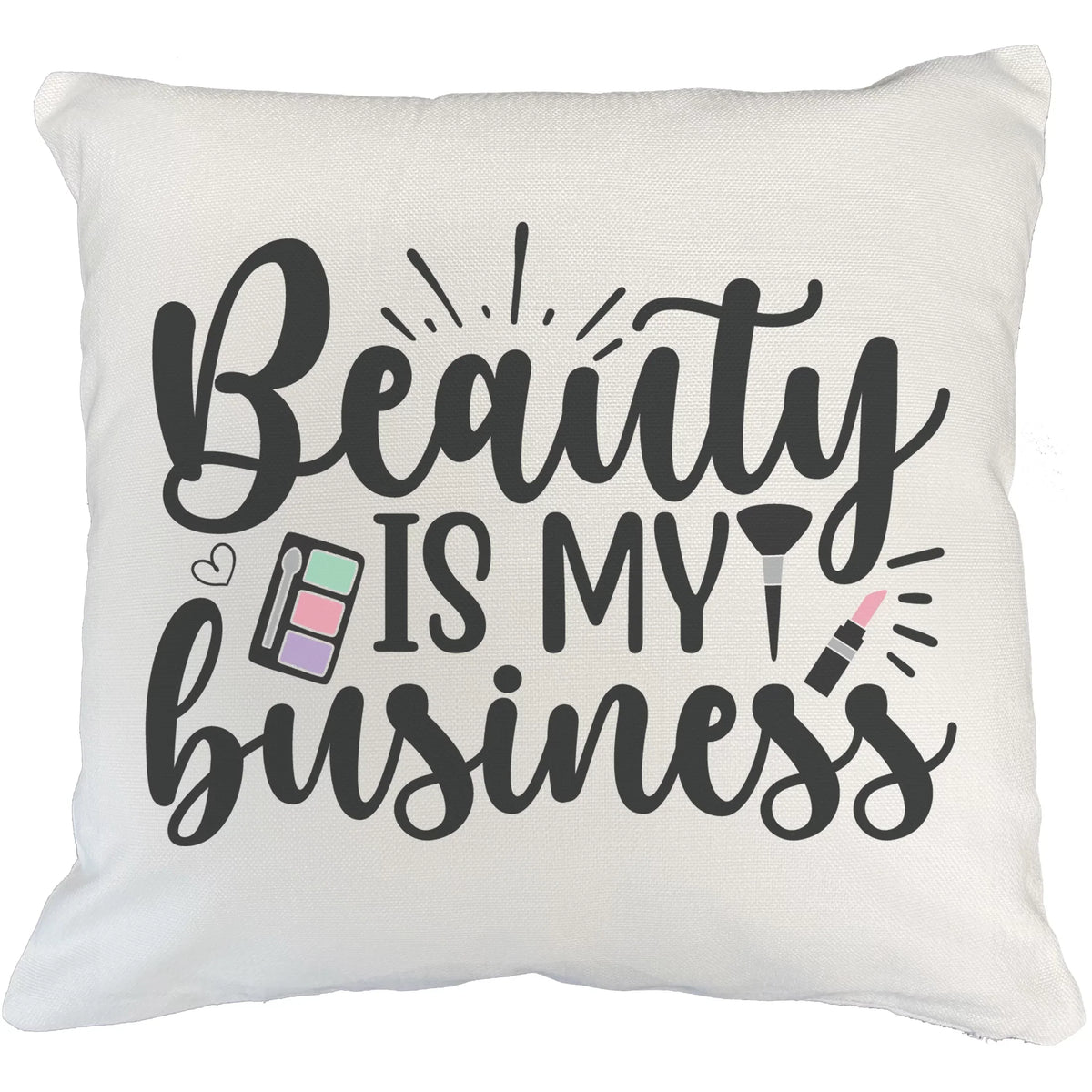 Design White w/ for Eyeshadow Pink Cosmetologist, 20X20 Brush Palette, Lipstick Beauty Business Artist Merch & - My Makeup Makeup Gift Beauty IN Is for or Themed Lovers, Pillow Cover,