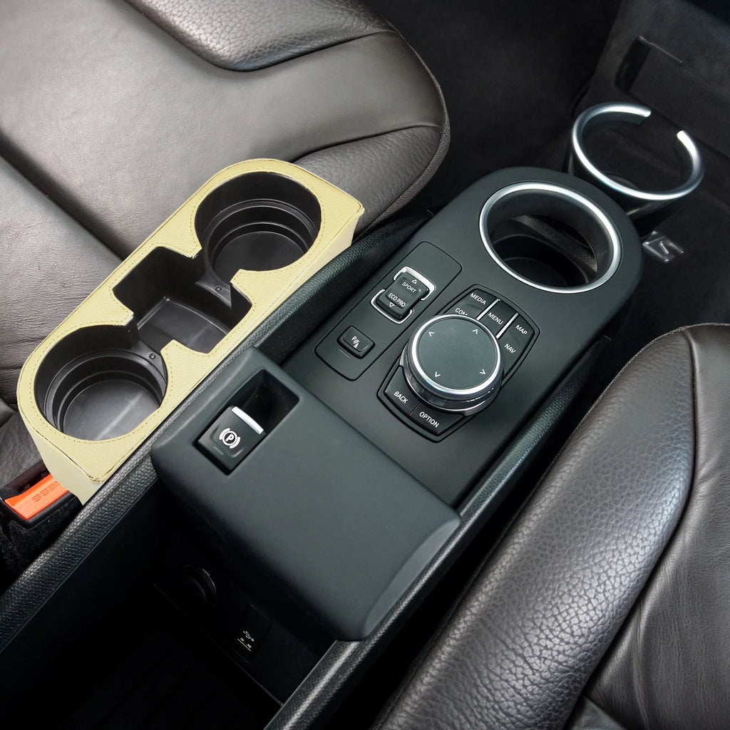 Seat Car Pocket Organizer Multi-function Side Filler Box Seat Gap Storage Car Holder Cup Console Beige