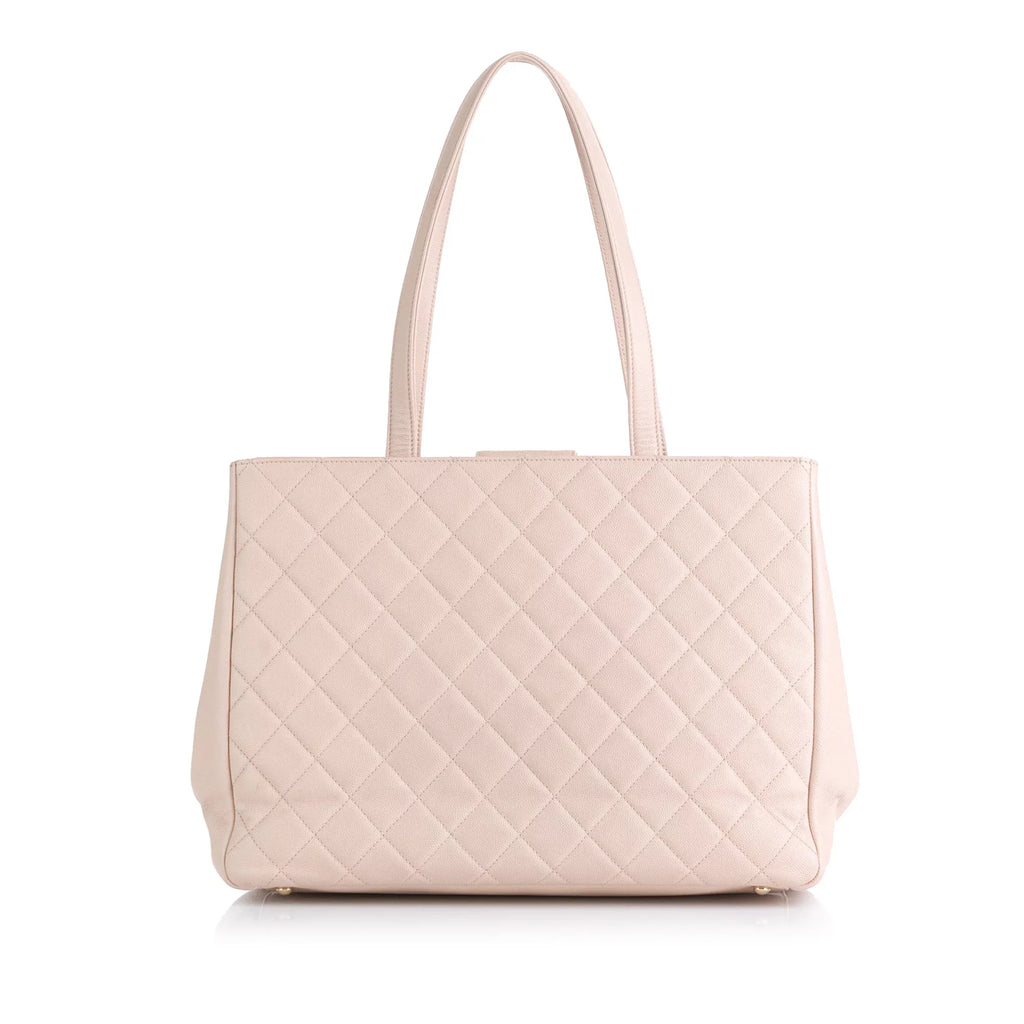 Authenticated Unisex Pre-Owned Affinity Tote Caviar Leather Business Bag Shopping (Good) Pink Tote