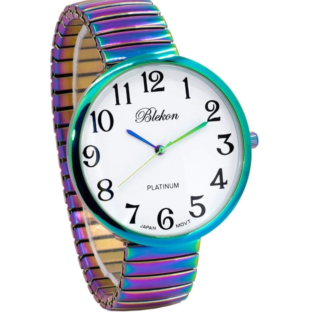 Watch Super Blekon Collections Large Face PC21J Band Movement Stretch Fashion New Japanese