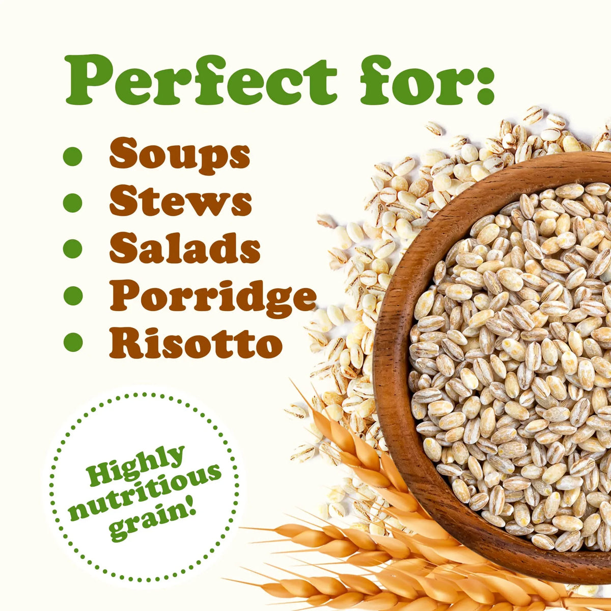Barley, Pearl Pounds Food Non-GMO, Kosher, to Live Organic by 6 — — Vegan Raw,