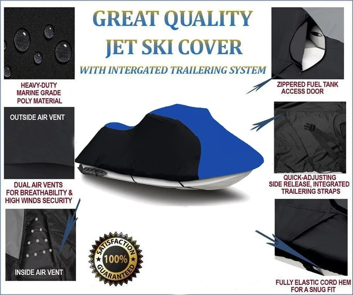 2007 BLUE / 2009 Bombardier Trailerable DENIER Doo 2008 2006 Sea BLACK for Cover 2007 Jet SE HEAVY-DUTY, 155 2009 2010 Cover 2008 600 Ski GTi Sea-Doo Compatible /