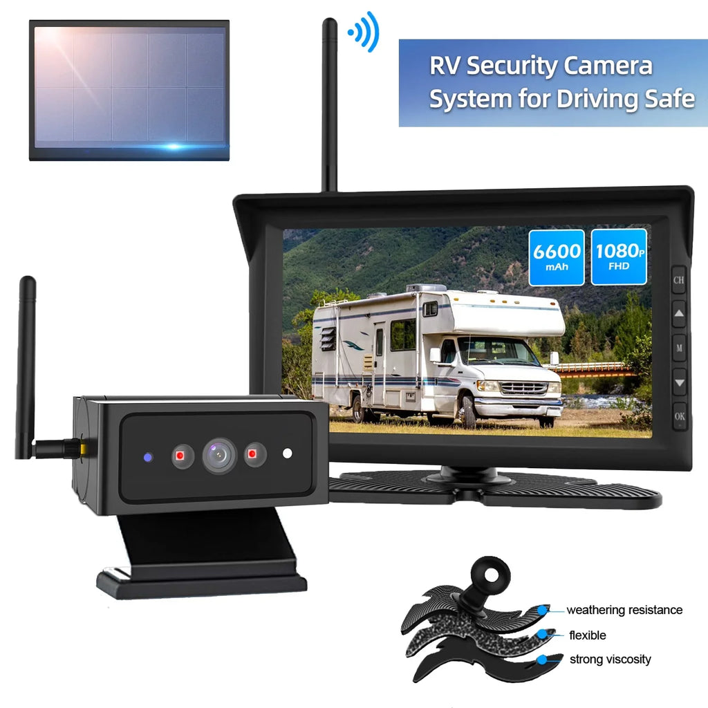 for IR Van Solar4 Support Wireless Auto-Vox Reverse Camera Kit Backup Solar Truck Cameras Night HD Monitor 2 7" Trailer Vision Camera RV