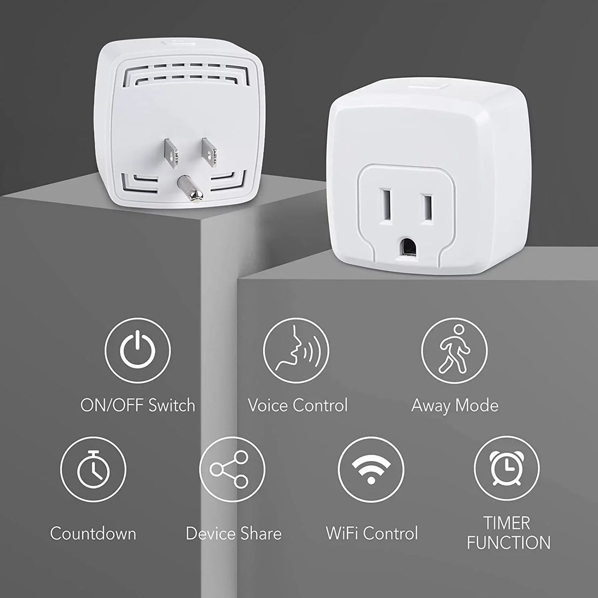 Smart with Mini Home No Control Certified, 2.4G Works HBN Only, with Required, ETL Function, Outlet Remote Hub Assistant, 15A, WiFi Alexa, Smart Plug WiFi 2-Pack Timer