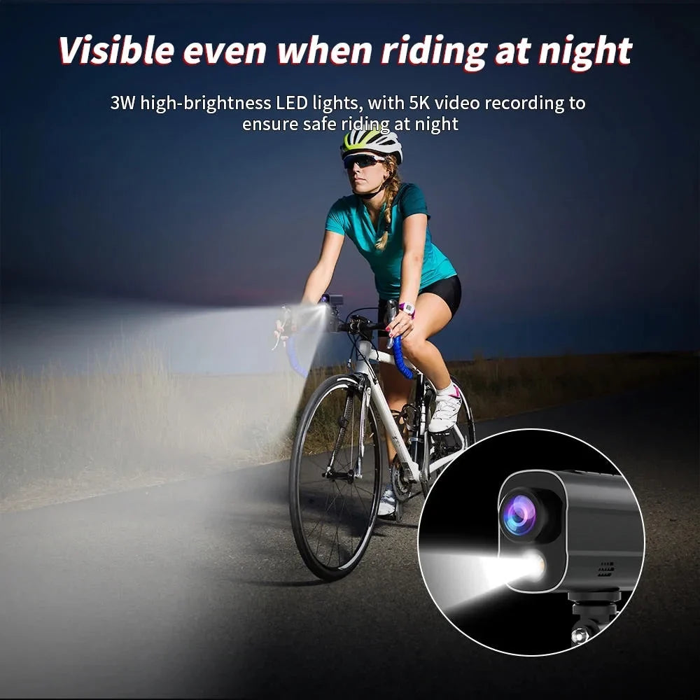 WiFi Drive Shake Bike with Recorder Sport Bicycle Riding Motorcycle Helmet Action 5K Led Light DV Camera Camera Anti Road