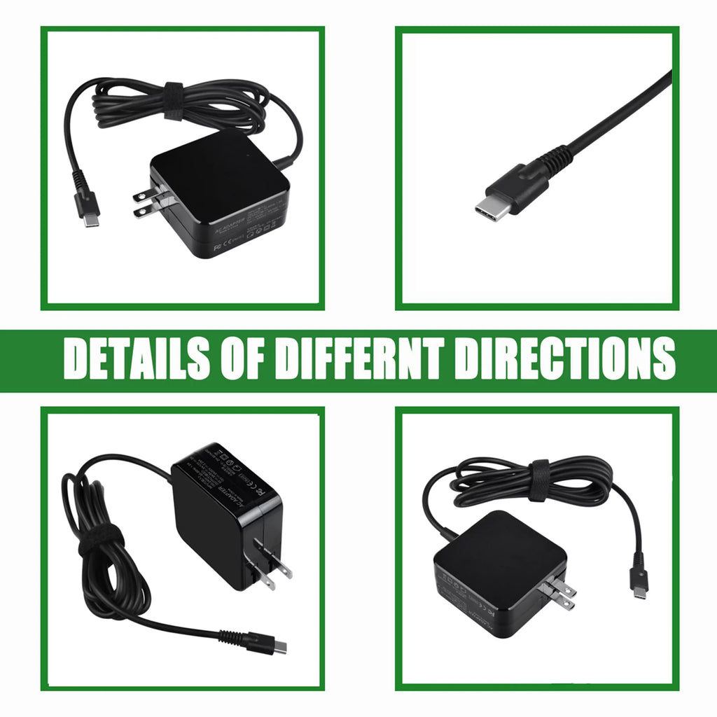 Chromebook KONKIN Type-C MTK Gen BOO 45W Adapter for Compatible 2nd 81QC Type Charger Replacement 300e AC